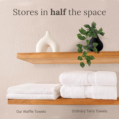 GILDEN TREE Waffle Towels for Bathroom, 100% Cotton Quick Dry Towel, Waffle - Image 5