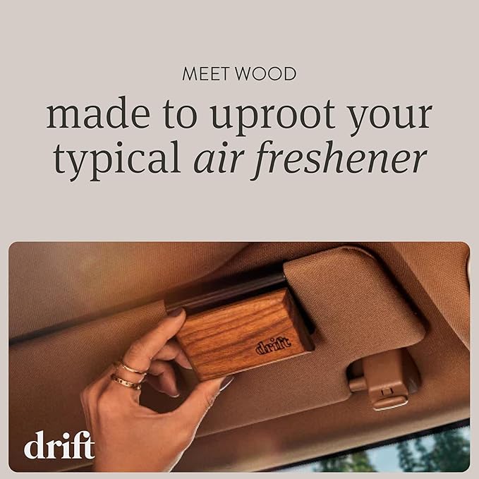 Drift Car Air Freshener - Wood Fragrance - Automotive Odor Eliminator - Long Lasting Scent - Scent Refill - Coconut & Pistachio Starter Kit
