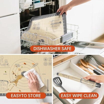 Silicone Baking Mat with 10 Quick Recipes, Extra Thick Silicone Mats - Image 9