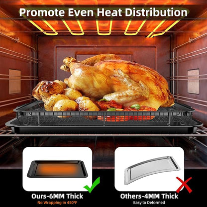 Air Fryer Basket for Oven, OPENICE 18.6" x 12.8" Air Fryer Basket and Tray Set - Image 3
