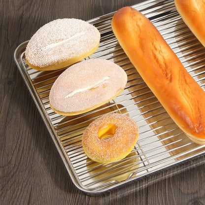 Cookie Sheet and Cooling Rack Set, 16 inch Stainless Steel Baking Pan - Image 7