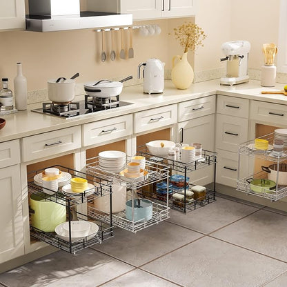 ROOMTEC Pull Out Cabinet Organizer 20" W x 21" D, Kitchen Cabinet Organizer and - Image 2
