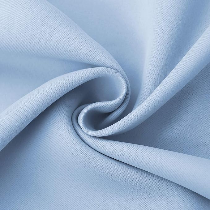 BGment Baby Blue Room Darkening Curtains for Bedroom Kitchen Window 40 Inches Long - Thermal Insulated Short Drapes Privacy for Nursery Kids Cafe Bathroom, 42 x 40 Inch, 2 Panels