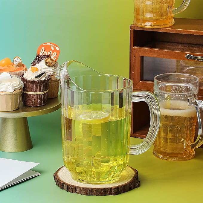 Tessco for you 12 Pcs Plastic Pitchers 60 Ounce Clear Restaurant Jug Large - Image 5