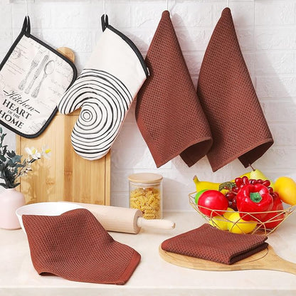 Homaxy 100% Cotton Waffle Weave Kitchen Dish Cloths, Ultra Soft Absorbent Quick - Image 6