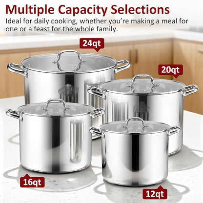Herogo 24-Quart 18/10 Stainless Steel Stock Pot - Image 7