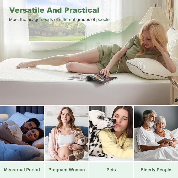 Waterproof Mattress Protector, Twin XL Size Mattress Pad Fitted 6-15" Deep - Image 6