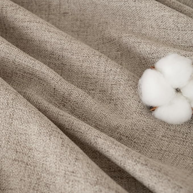 YoungsTex Dark Oatmeal Linen Curtains 40 Inch Length - Image 7