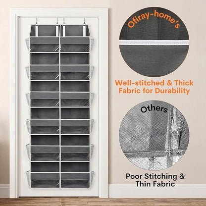 Over the Door Organizer 6 Tiers, Extra Large Behind Door Storage of 12 - Image 7