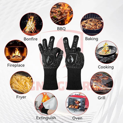 BBQ & Grill Gloves, Oven Gloves, 1472°F Silicone Oven Mitts Heat Resistant - Image 7