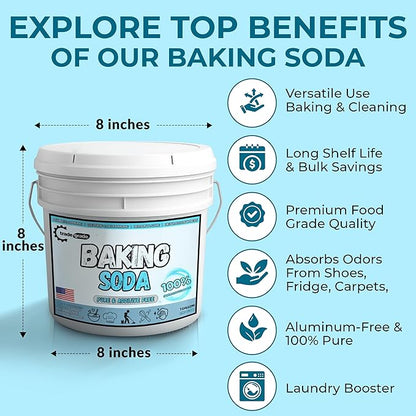 TradeGrade Pure Baking Soda Powder – 1 Gallon Bucket, Sodium Bicarbonate Powder - Image 7