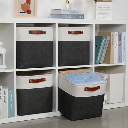 DULLEMELO Set Of 4 Cube Storage Bins, Fabric Storage Basket - Image 5