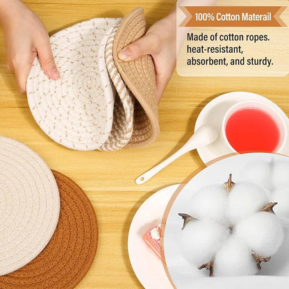 Tidponra Trivet Mats Set for Hot Dishes, 5 Heat Resistant Pot Holders for - Image 3