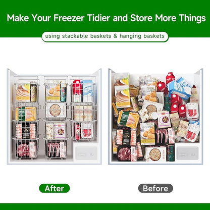 4-Pack Stackable & 1-Pack Hanging Chest Freezer Organizer Bins - Image 3