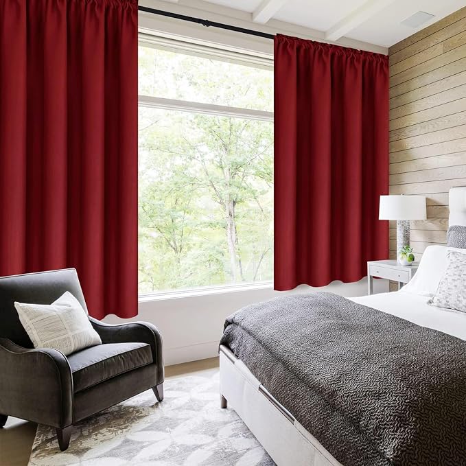 DWCN Burgundy Blackout Curtains - Image 2