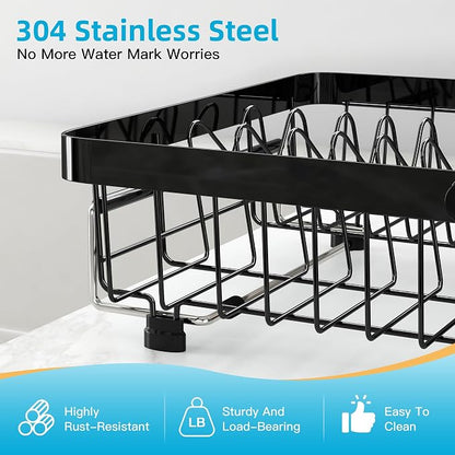 romision Expandable Dish Drying Rack Over The Sink Small Metal Stainless Steel - Image 5