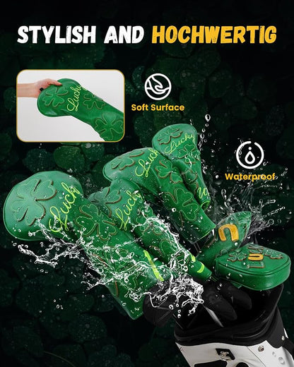 Golf Headcovers Golf Club Head Covers Four Leaf Clover Good Luck Charm - Image 4