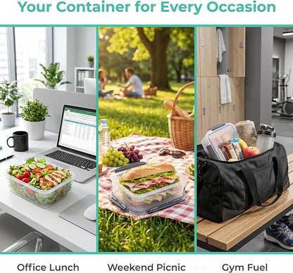 YORY 9 cup Plastic Food Storage Containers - Image 7