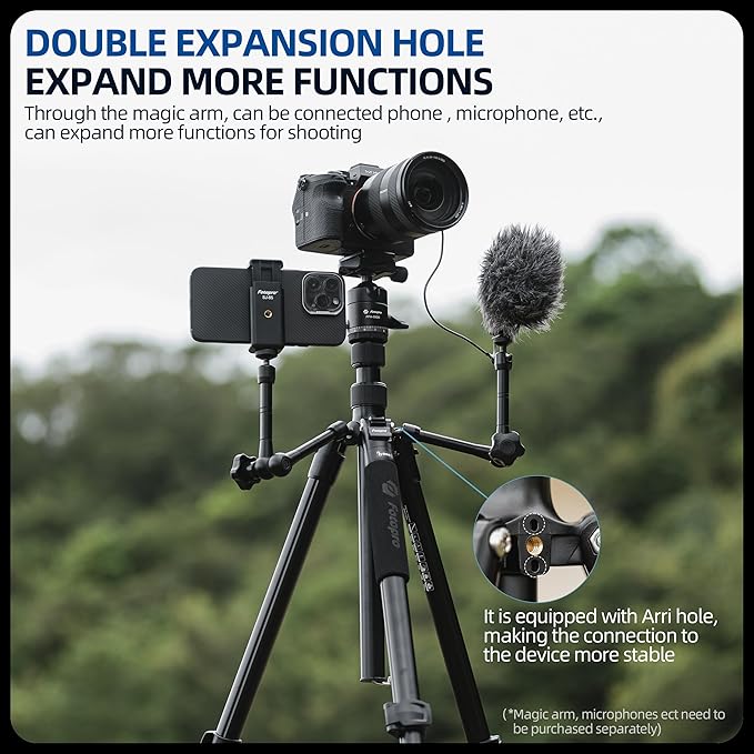 Fotopro 73" Camera Tripod, Aluminum Compact Travel Tripod and Monopod with 360° Ball Head Quick Release Plate, Professional Camera Tripod for DSLR, A4I A5I (Blue, 80 Inch)