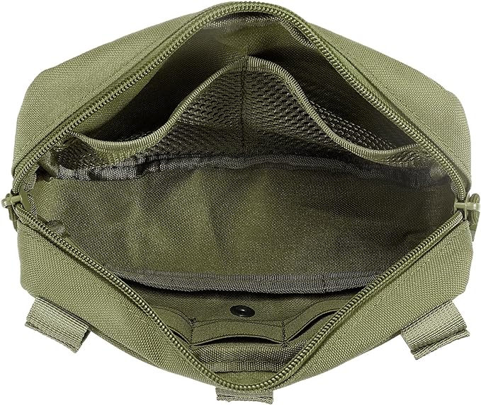 Tactical Molle Admin Pouch Utility Laser Cut EDC Tool Pouch Bag Horizontal Modular Pouches Include US Flag Patch and Keychain