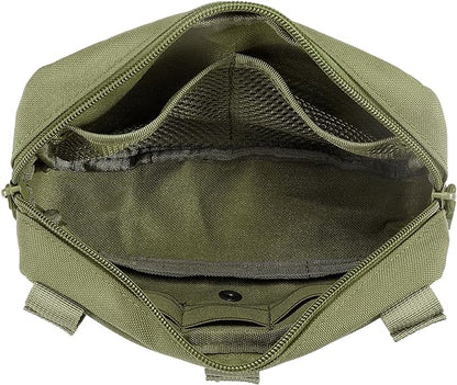 Tactical Molle Admin Pouch Utility Laser Cut EDC Tool Pouch Bag Horizontal Modular Pouches Include US Flag Patch and Keychain