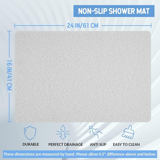 Non-Slip Bathtub Mat, Anti Slip Shower Mat, Fast Drying Bathtub Mats, Foot - Image 2