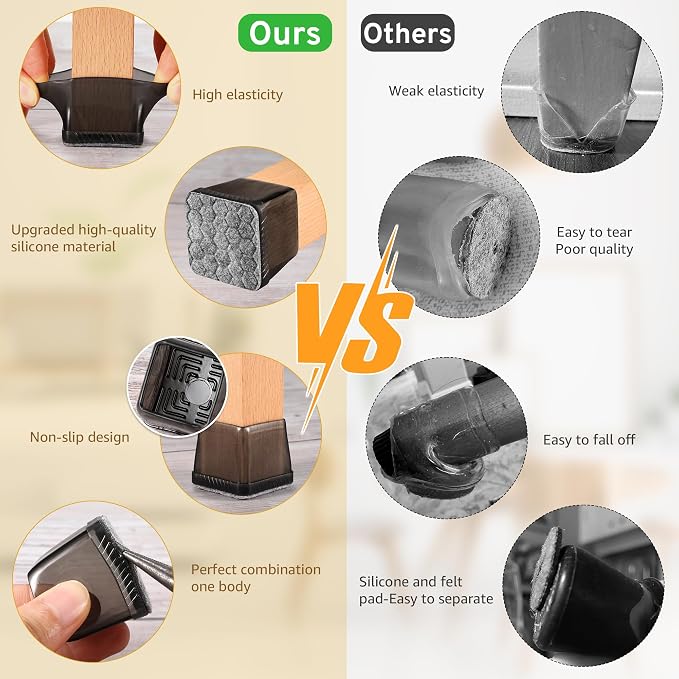 24PCS Extra Small Chair Leg Floor Protectors, Furniture Sliders, Chair Leg - Image 6