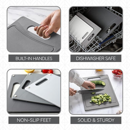 COOK WITH COLOR Non-Slip Cutting Board Set – Kitchen Essentials with Easy Grip - Image 4