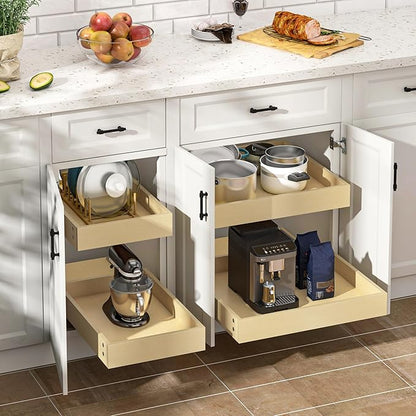 WelFurGeer Soft Close Pull Out Cabinet Organizer, Bottom Mount Pull Out Drawers - Image 2