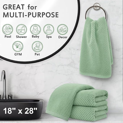VOOVA & MOVAS Hand Towels for Bathroom Set of 4, Large 18" x 28", 100% Cotton | - Image 5
