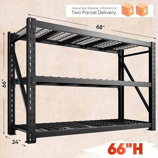 Bepatio 7050LBS Garage Shelving Heavy Duty 67.6W Storage Shelves Adjustable - Image 2