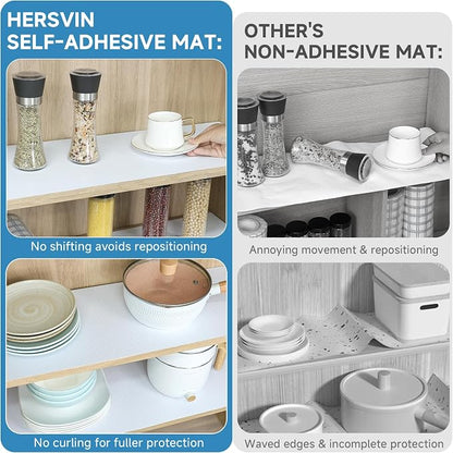 Shelf Liners 12 in x 20 ft Self-Adhesive EVA Drawer Mats, Cupboard Protector - Image 3