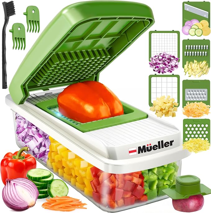 Mueller Vegetable Chopper, Mandoline Slicer, Food Veggie Chopper, Cheese Grater by Mueller