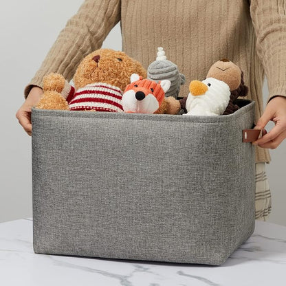 DULLEMELO Grey Storage Baskets for Organizing 2 Pack 16"x12"x12" Fabric Shelf - Image 5