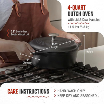Victoria 4-Quart Cast Iron Dutch Oven - Image 6