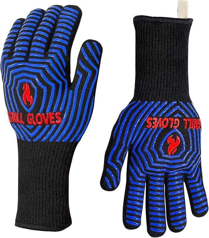 QUWIN BBQ Gloves, Oven Gloves 1472℉ Extreme Heat Resistant, Grilling Gloves by QUWIN
