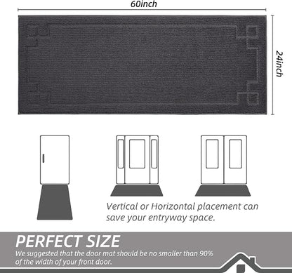 BEQHAUSE Door Mat 24" x 60", Non-Slip Door Mats Indoor Entryway Rugs Washable - Image 2