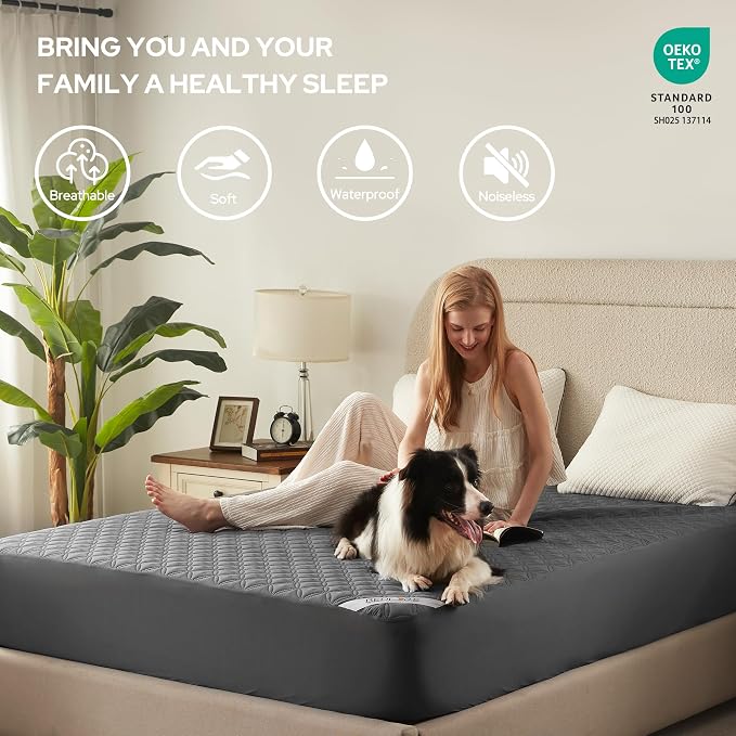 BEDLORE Waterproof Mattress Protector, Noiseless King Size Mattress Pad - Image 3
