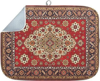Sanwarm Absorbent Dish Drying Mat, Royal Red Moroccan Microfiber Pad by SanwarmHomeDecor