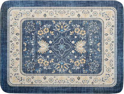 Blue Boho Dish Drying Mat for Kitchen Counter 18x24 Inch Fast Dry Drying Pad by Giwawa