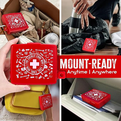 EVERLIT Pocket-Aid Mini First Aid Kit | Compact, Portable Hard-Shell Cases of 50 Items | Cuts, Scrapes, Wound Care Essentials for Travel, Outdoor, School, Camping, Home, Office (24 Packs | 1200 Pcs)