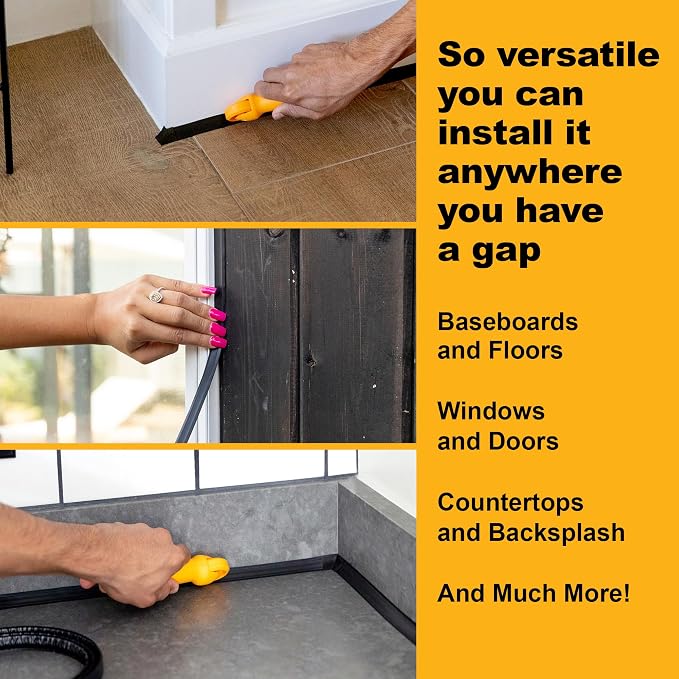 InstaTrim The Original Flexible Trim - 10ft Black 1/2" Wide Caulk Tape - - Image 5