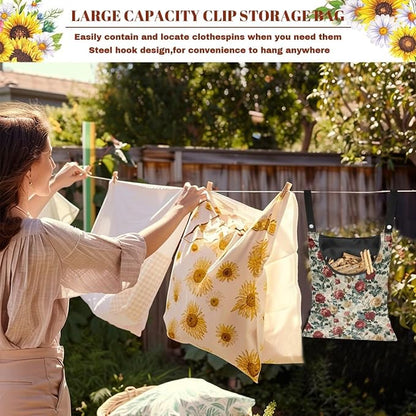 2 Pcs Rose Clothespin Laundry Bag, Clothes Lines - Image 5