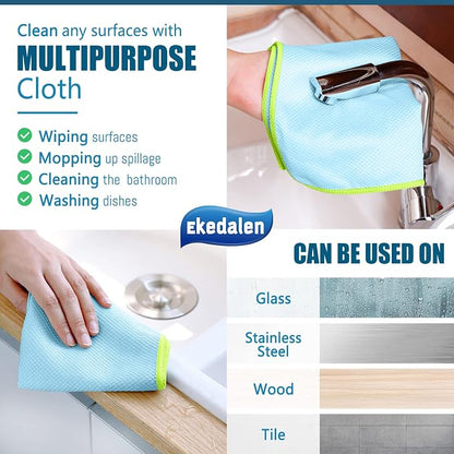 Microfiber Cleaning Cloth Lint Free Glass Cleaner Window Polishing Streak Free - Image 3