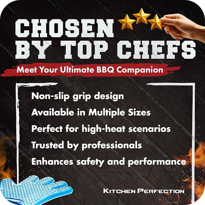 KITCHEN PERFECTION Silicone Smoker Oven Gloves-Extreme HeatResistant BBQ - Image 8