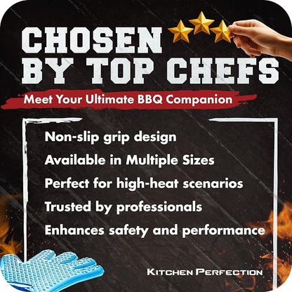 KITCHEN PERFECTION Silicone Smoker Oven Gloves-Extreme HeatResistant BBQ - Image 8