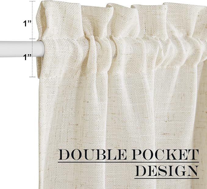 NICETOWN Sheer Door Curtains for Window, Farmhouse Sidelight Window Treatment - Image 3