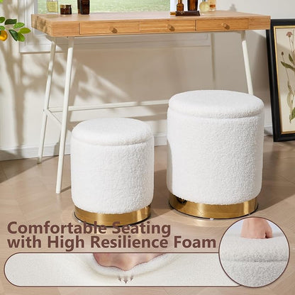 Royal Windsor Boucle Round Ottoman - Image 5