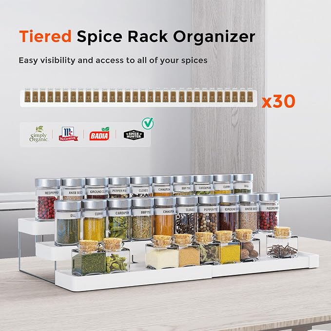 2 Pack Expandable Spice Rack Organizer - Image 3