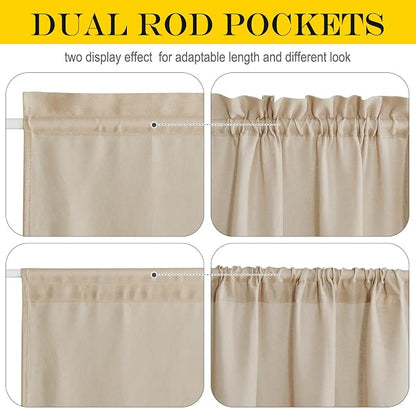 NICETOWN Door Curtains for Window 72 inch Length, Linen Blend Privacy French - Image 5